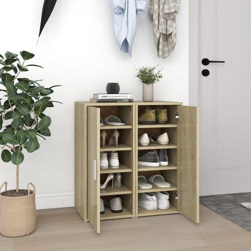 vidaXL Schoenenkasten 2 st 32x35x70 cm spaanplaat sonoma, Huis en Inrichting, Kasten | Schoenenrekken, Nieuw, Verzenden
