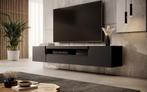 TV-Meubel - Mat zwart - Eiken - TV kast - 200x37x36 cm, Nieuw, Minder dan 100 cm, 25 tot 50 cm, 200 cm of meer