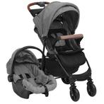 vidaXL Kinderwagen 3-in-1 staal lichtgrijs, Verzenden, Nieuw