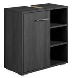 Wastafelkast Neptunus 60 x 28 x 60 cm Zwart Houtnerf, Huis en Inrichting, Badkamer | Badkamermeubels, Verzenden, Nieuw, Wastafelkast
