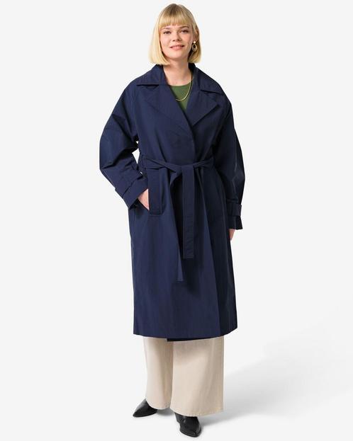 HEMA Dames trenchcoat Eleanor donkerblauw, Kleding | Dames, Overige Dameskleding, Nieuw, Verzenden