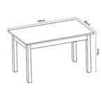 Eettafel Den Haag 120x60x75 cm betonkleurig en wit, Huis en Inrichting, Tafels | Eettafels, Verzenden, Nieuw