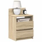 vidaXL Nachtkastjes 2 st met 2 lades 40x33x60 cm sonoma, Huis en Inrichting, Verzenden, Nieuw, Hout