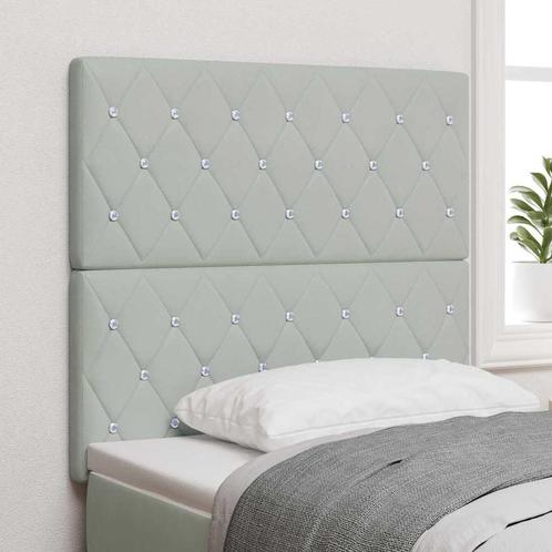 vidaXL Fluwelen Hoofdbord Geruit Lichtgrijs 100 cm Fluweel, Huis en Inrichting, Slaapkamer | Bedden, Nieuw, Stof, Verzenden