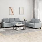 vidaXL 2-delige Loungeset stof lichtgrijs, Verzenden, Nieuw, Vierpersoons of meer, Stof