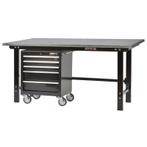 Werkbank zwart 200 cm met zinken werkblad en, Ophalen of Verzenden, Nieuw