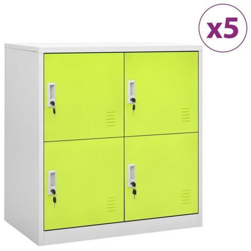 vidaXL Lockerkasten 5 st 90x45x92,5 cm staal lichtgrijs en, Huis en Inrichting, Kasten | Lockerkasten, Nieuw, Verzenden