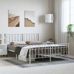 vidaXL Bedframe met hoofd- en voeteneinde metaal wit 193x203, Verzenden, Nieuw, Wit, Metaal