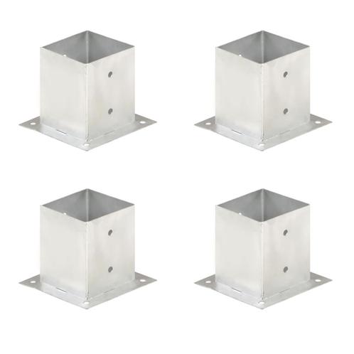 vidaXL Paalankers 4 st 121 mm gegalvaniseerd metaal, Tuin en Terras, Palen, Balken en Planken, Nieuw, Verzenden