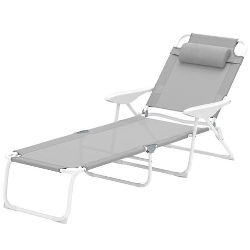 TRUUSK Opvouwbare Zonneligstoel Met Hoofdkussen, Ligstoel Me, Tuin en Terras, Overige Tuin en Terras, Nieuw, Verzenden
