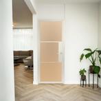 Stalen Binnendeur - 3 Vlaks - Wit - Mat glas - Met slot, Doe-het-zelf en Verbouw, Minder dan 80 cm, Binnendeur, Nieuw, Metaal