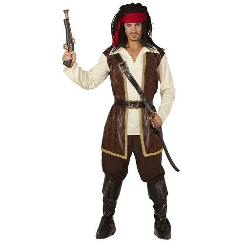 Piraat Kostuum Bruin Heren Met Shirt, Kleding | Heren, Carnavalskleding en Feestkleding, Nieuw, Verzenden
