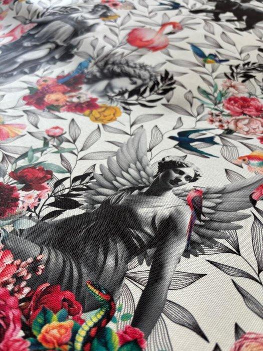 Oude Griekse standbeeld met panter en flamingo. 100% katoen, Antiek en Kunst, Antiek | Kleden en Textiel