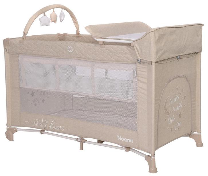 Lorelli Noemi Plus Fog Beige Star Campingbed Met, Kinderen en Baby's, Babywiegjes en Ledikanten, Nieuw, Verzenden