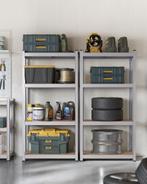 2x Opbergrek en stellingkast - hoogte 160 cm - metaal met, Verzenden