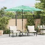 vidaXL Parasol met stalen paal 300x200x250 cm groen, Tuin en Terras, Parasols, Verzenden, Nieuw, 3 tot 4 meter