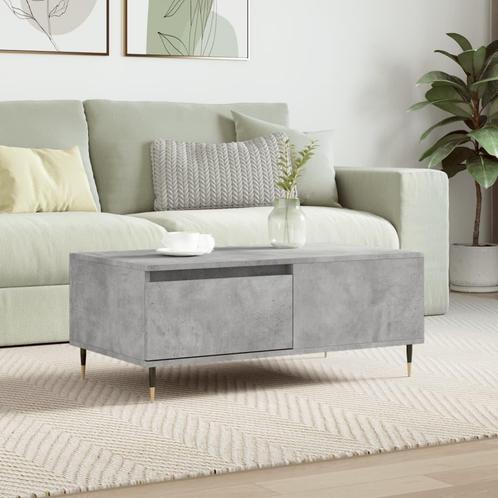 vidaXL Salontafel 90x50x36,5 cm bewerkt hout betongrijs, Huis en Inrichting, Tafels | Salontafels, 50 tot 100 cm, Nieuw, Overige houtsoorten