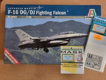 Italeri 2683 F-16 DG/DJ Fighting Falcon 1:48 + Eduard mask beschikbaar voor biedingen