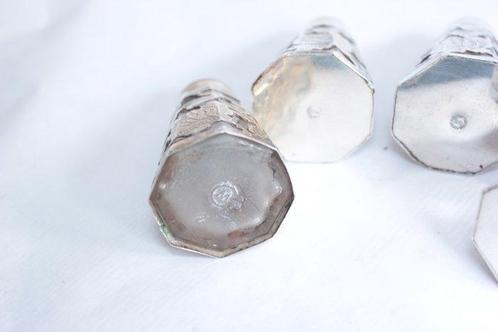 Peper- en zoutstel (4) - Kristal, Zilver - Honig- en, Antiek en Kunst, Antiek | Meubels | Tafels