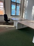 Duo Zit Sta Bureau Elektrisch - Wit Frame - Eiken Blad, Huis en Inrichting, Bureaus, Verzenden, In hoogte verstelbaar, Nieuw, Stabureau