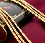 Massief gouden damescollier met staafjes (Ketting), Ophalen of Verzenden, Gebruikt, Overige kleuren, Goud