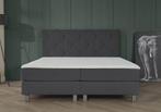 ACTIE! Boxspring Porto 140 200 Antraciet, Verzenden, Nieuw, 140 cm, Twijfelaar