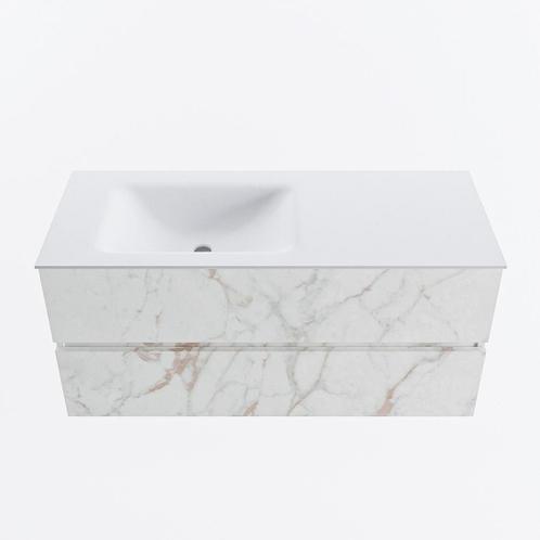 MONDIAZ VICA 110cm badmeubel onderkast Carrara 2 lades., Doe-het-zelf en Verbouw, Sanitair, Bad, Nieuw, Ophalen of Verzenden