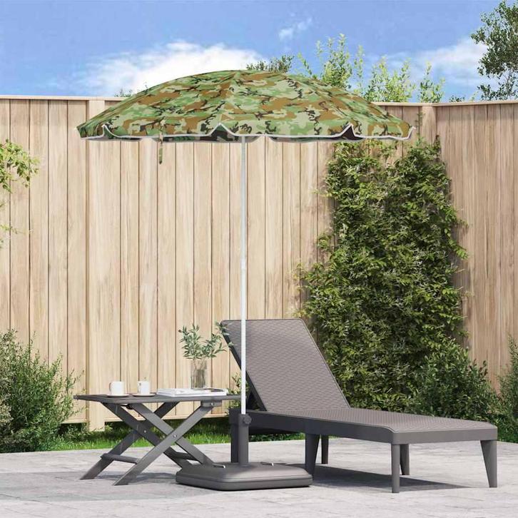 vidaXL Strandparasol Groen 206 x 206 x 212 cm Polyester en, Tuin en Terras, Parasols, Strandparasol, Nieuw, 2 tot 3 meter, Verzenden