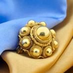 Gouden broche van Zeeuwse knopen | Vintage (zeeuws knopje), Ophalen of Verzenden, Gebruikt, Overige kleuren, Goud