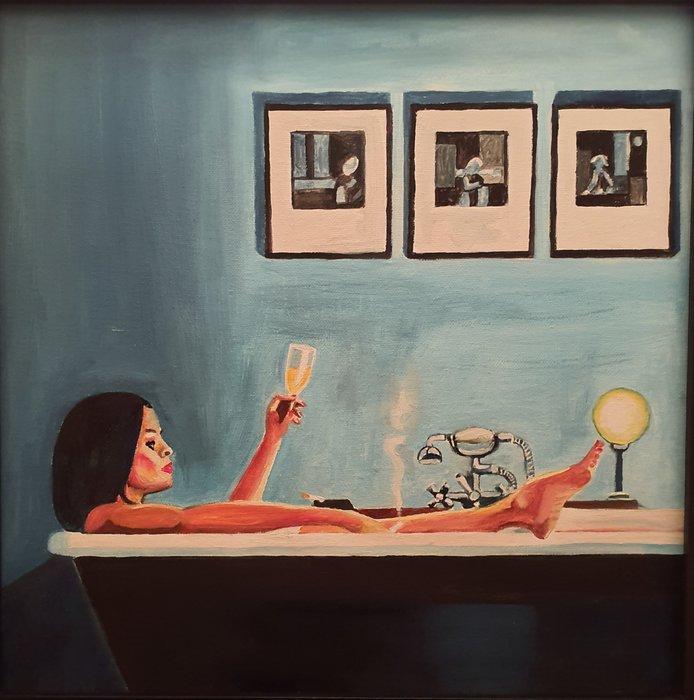 Carlo Capelli Copista (XX), After Vettriano - Saturday night, Antiek en Kunst, Kunst | Schilderijen | Klassiek