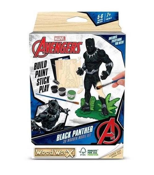 Wood WorX Marvel - Black Panther - Modelbouwset incl. verf, Hobby en Vrije tijd, Knutselen, Ophalen of Verzenden
