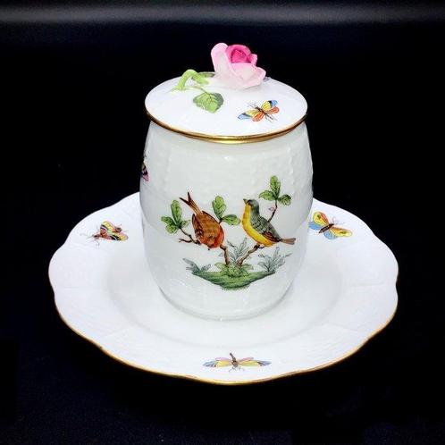 Herend, Hungary - Jam Pot with Lid - Rothschild Bird -, Antiek en Kunst, Antiek | Meubels | Tafels