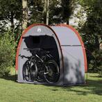 vidaXL Fietstent met dak met opslag Grijs en Oranje 210 x 90, Verzenden, Nieuw