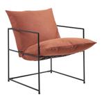 Fauteuil Utsjoki 90x61x70 cm zwart en oranje [en.casa], Huis en Inrichting, Fauteuils, Verzenden, Nieuw