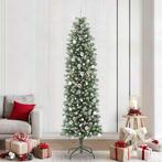 vidaXL Kunstmatige slanke kerstboom met 300 LED Groen en Wit, Verzenden, Nieuw