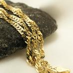 Gouden Singapore schakel ketting; 48,5 cm | Midas, Ophalen of Verzenden, Gebruikt, Overige kleuren, Goud