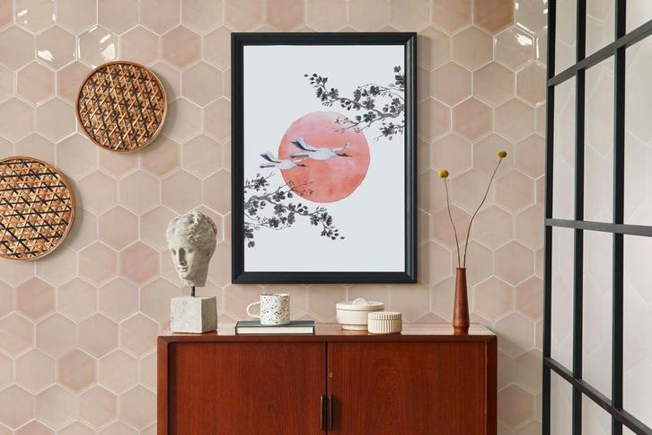 Wandtegel Roze 10,8x12,4cm (Muurtegels, Afbouwmaterialen), Doe-het-zelf en Verbouw, Tegels, Minder dan 20 cm, Minder dan 20 cm