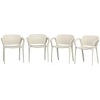 TRUUSK 4-delige Set Kunststof Tuinstoelen - Stapelbaar en We, Tuin en Terras, Verzenden, Nieuw