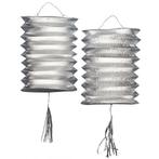 2x stuks metallic zilveren party lampionnen van 25 cm - La.., Hobby en Vrije tijd, Feestartikelen, Ophalen of Verzenden, Nieuw