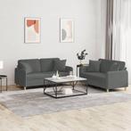 vidaXL 2-delige Loungeset met kussens stof donkergrijs, Huis en Inrichting, Banken | Bankstellen, Verzenden, Nieuw, Vierpersoons of meer