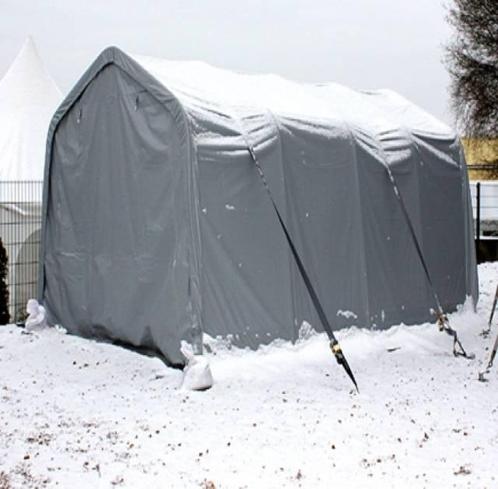 CARPORT 3,30 X 6,00M PVC GRIJS (3,3x6,0 meter) (Partytenten), Tuin en Terras, Partytenten, Partytent, Nieuw, 2 meter of meer, Verzenden