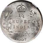 Brits India. Edward VII. 1/4 Rupia 1907 - NGC MS62 (Calcuta)