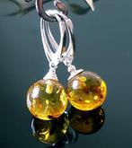 Zeldzame natuurlijke Baltische amber oorbellen met fossiele