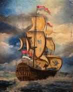 Belgische school (XX) - Antico galeone da battaglia - XL, Antiek en Kunst