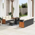 vidaXL 10-delige Tuinbankenset met kussens poly rattan, Verzenden, Nieuw, Rotan