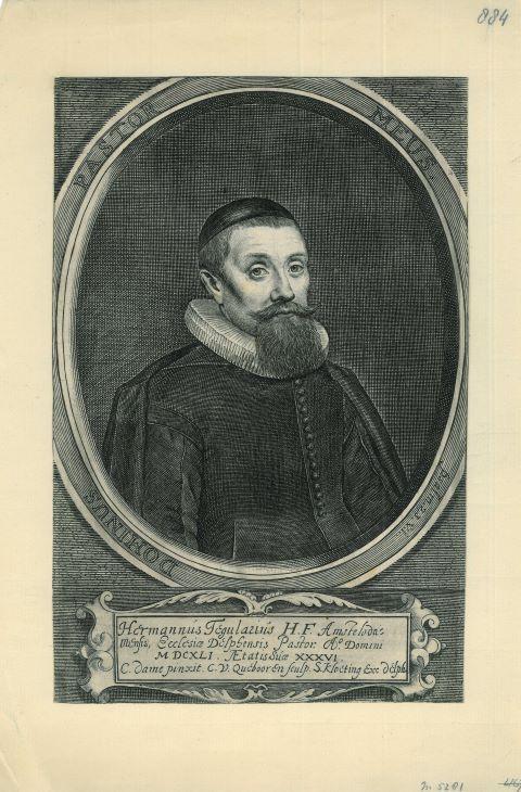 Portrait of Hermannus Tegularius, Antiek en Kunst, Kunst | Etsen en Gravures