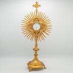 Neogotische zonnen-monstrans, 19e-eeuw - Messing - 1850-1900, Antiek en Kunst