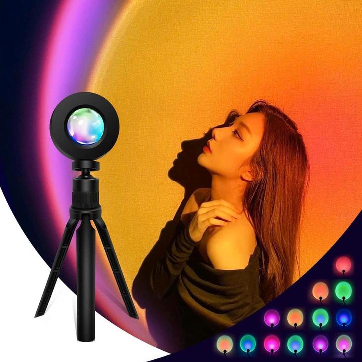 Sunset LED projector USB lamp - tripod en remote, Hobby en Vrije tijd, Overige Hobby en Vrije tijd, Nieuw, Ophalen of Verzenden