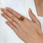 Ring - 14 karaat Geel goud - 14.58ct. tw. Citrien - Diamant, Nieuw
