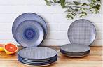 2dekans | Bjorn Servies Pattern Blue 42 delig, Huis en Inrichting, Keuken | Servies, Ophalen of Verzenden, Zo goed als nieuw